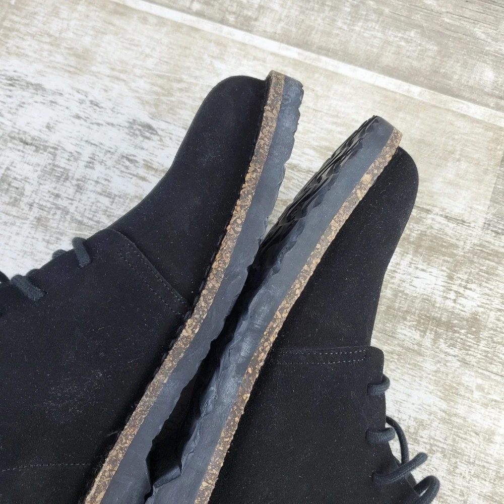 Birkenstock Uppsala Mid Boots Mens 9 Black Suede Lace Up Round Toe